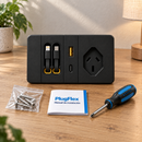 Tomacorriente Inteligente PlugFlex — USB, USB-C y 2 Cables Retráctiles